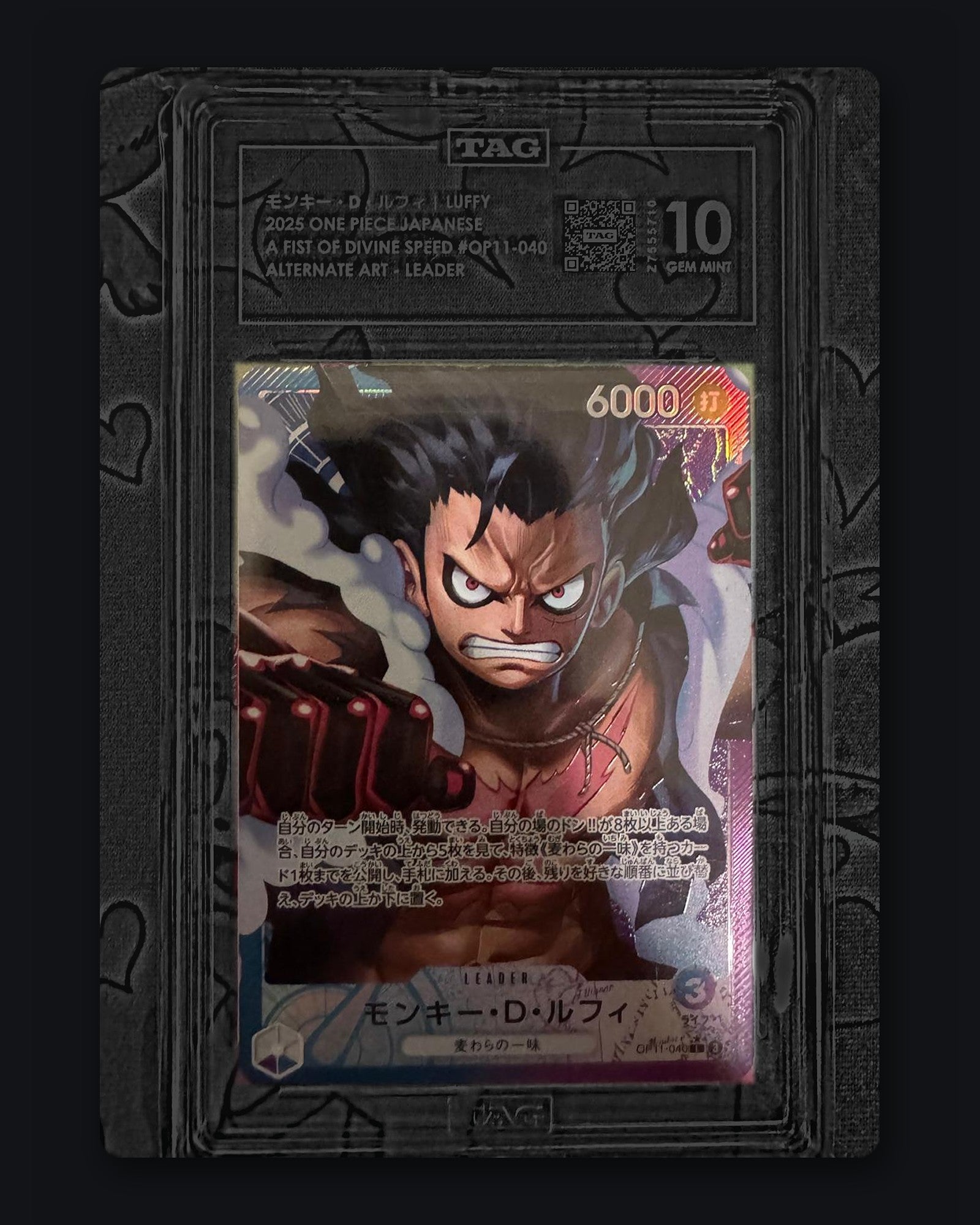 Monkey.D.Luffy A Fist of Divine Speed (OP11) OP11-040 TAG Gem Mint 10