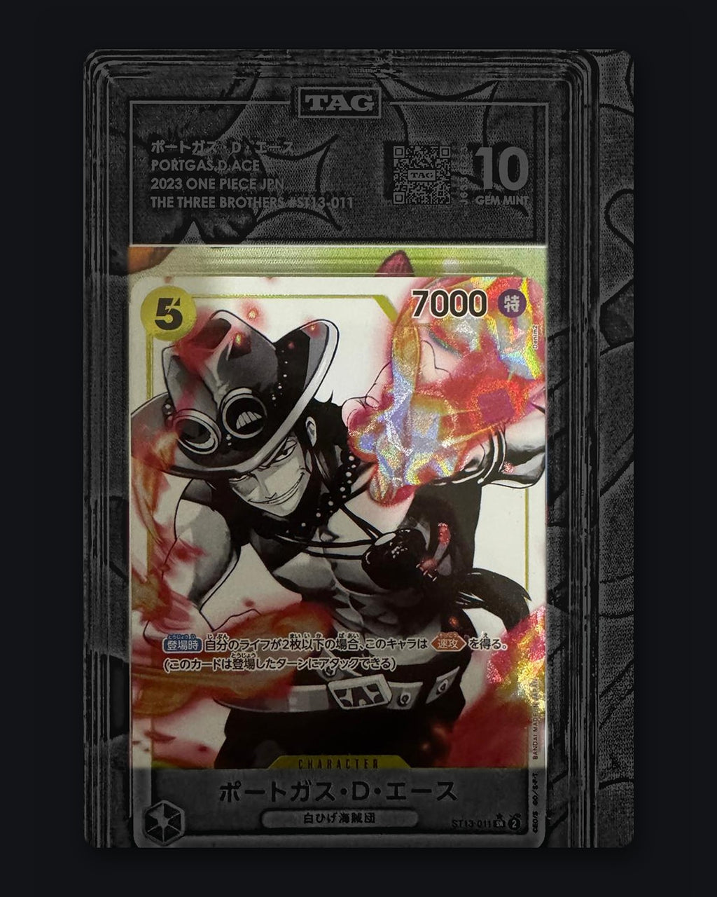 Portgas.D.Ace Ultra Deck: The Three Brothers (ST13) ST13-011 TAG Pristine 10